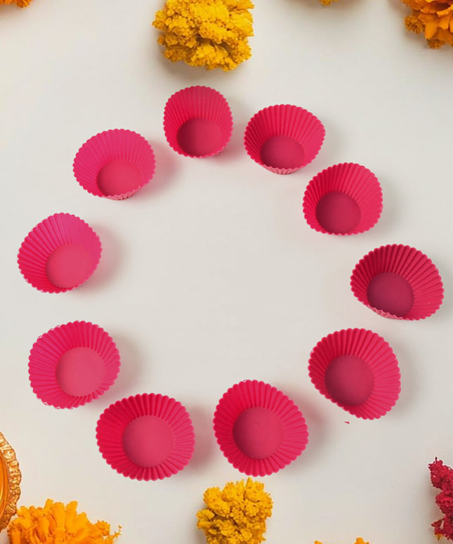 Silicone Cup Cake Mould (10 Pcs Set)