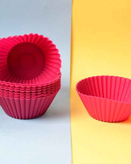 Silicone Cup Cake Mould (10 Pcs Set)