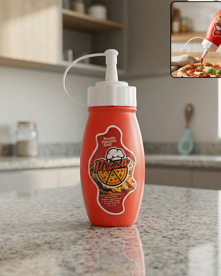 Small Plastic Squeeze Sauce Bottle For Pizza Ketchup Mayonnaise Dispensing (1 Pc)