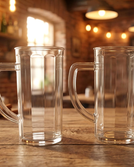 Prexo Plastic Shake Mug Glass With Handle (2 Pc Set 400 Ml Approx)