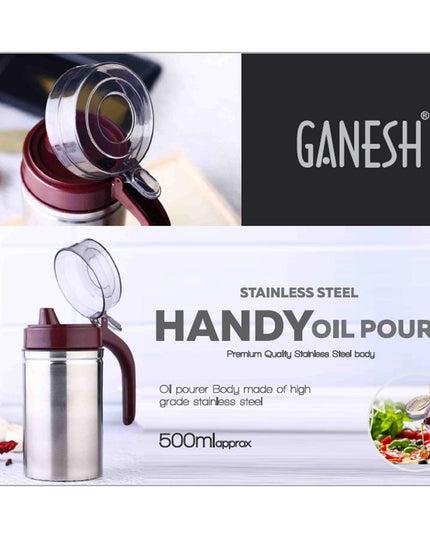 8126 Oil Dispenser Stainless Steel With Small Nozzle 500ml Oil Container.