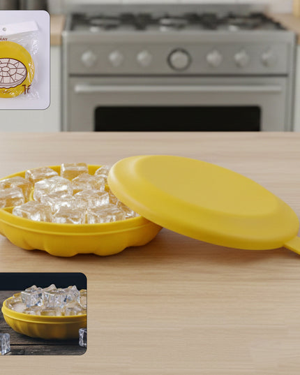 Premium Round Ice Cube Tray With Lid (1 Pc)
