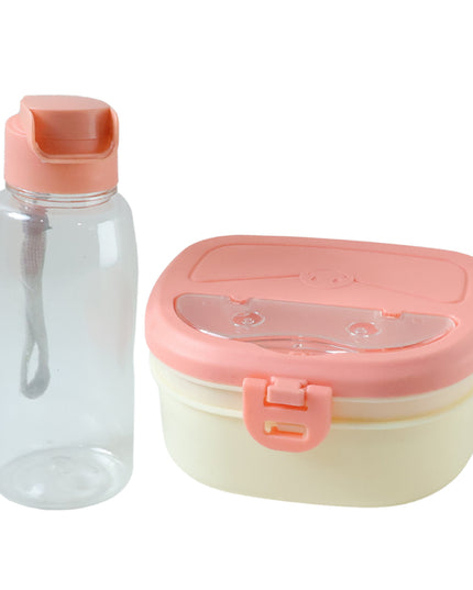 Plastic Lunch Box With Water Bottle Combo Set (1 Set)