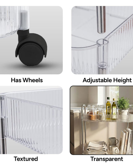 3 Layer Multipurpose Storage Trolley With Wheels