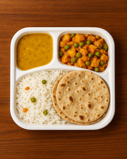 Compostable Bagasse 3-compartment Square Meal Plate