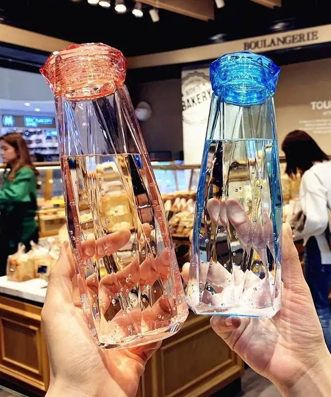 5213 Glass Fridge Water Bottle Plastic Cap With Two Water Glass For Home  Kitchen Use
