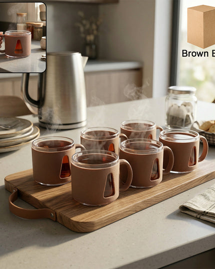 Premium Round Tea Cup Set (6 Pc Set)