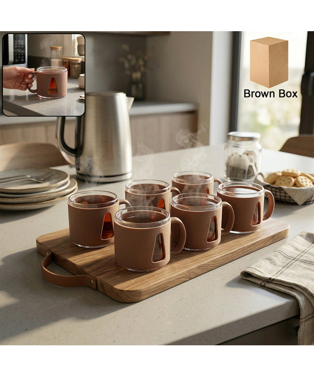 Premium Round Tea Cup Set (6 Pc Set)
