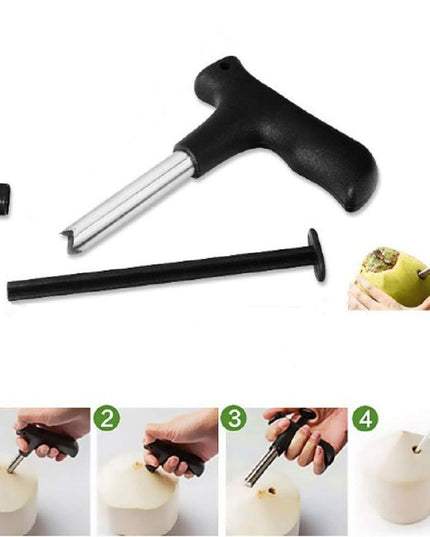 0854 Premium Quality Stainless Steel Coconut Opener Tooldriller With Comfortable Grip