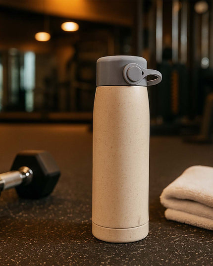 6951 High Portable Water Bottle Creative Wheat Fragrance Glass Bottle Water With Mobile Phone Holder Wide Mouth Glass Water 380ml (Moq - 80 Pc)