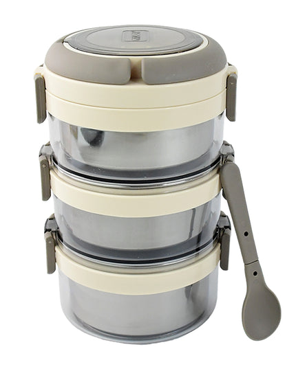 Ganesh Steko-3 Triple Layer Stainless Steel Insulated Lunch Box Set