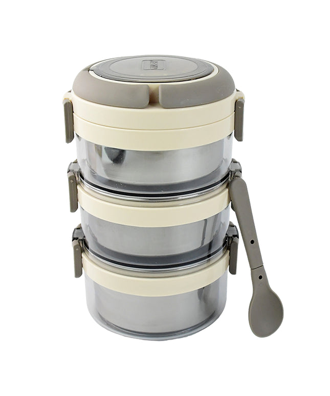 Ganesh Steko-3 Triple Layer Stainless Steel Insulated Lunch Box Set