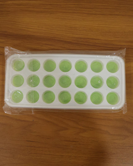 21 Grid Plastic Round Pop Ice Cube Tray With Lid (1 Pc)