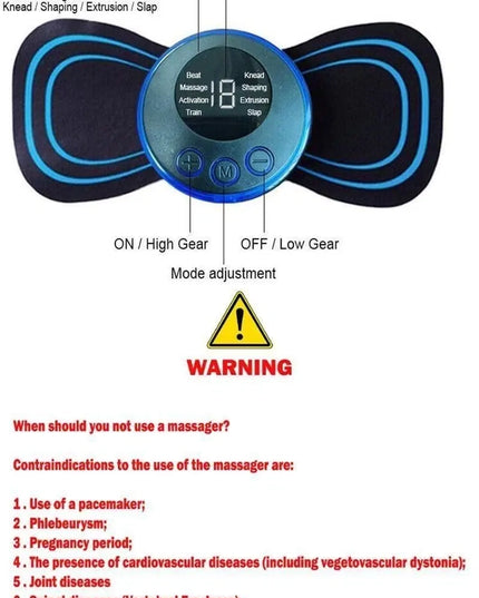 Mini Massager with 8 Modes and 19 Strength Levels,Rechargeable Electric Massager for Shoulder,Arms,Legs,Back Pain for Men and Women