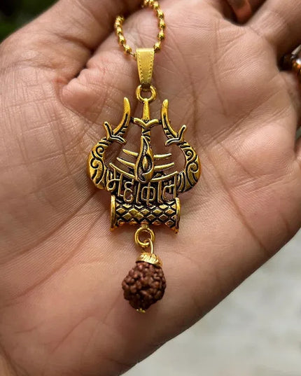 Spiritual Necklace Shiva Trishul damaru Necklace