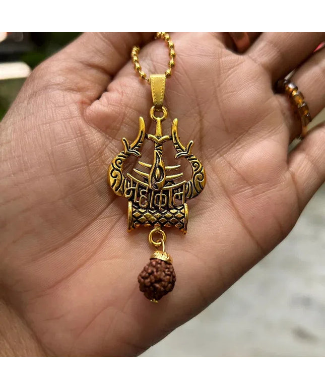 Spiritual Necklace Shiva Trishul damaru Necklace
