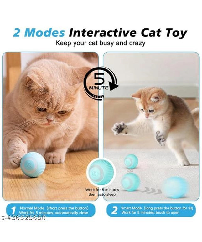 LED Smart Gravitational Rotating Ball for Pet (Blue)