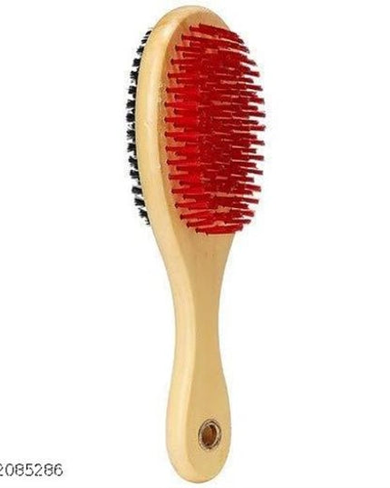 Wooden Grooming Double Sided Brush for Pet (Multicolor)