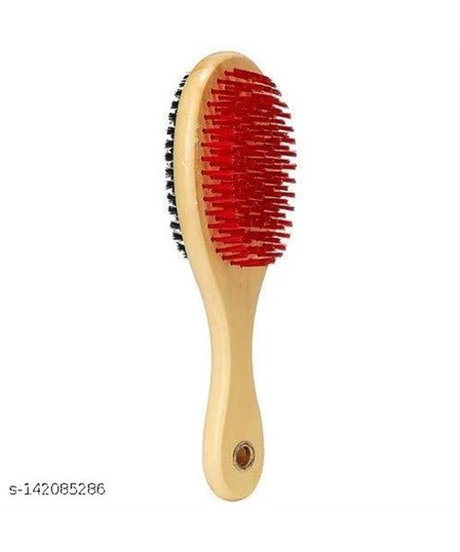Wooden Grooming Double Sided Brush for Pet (Multicolor)