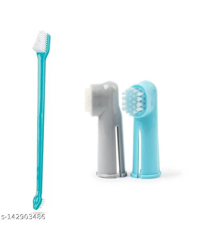 ABS Plastic Toothbrush for Pet (Multicolor, Pack of 2)