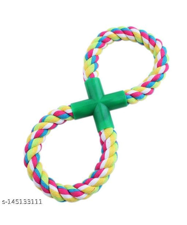 Cotton Rope Loop Tug Chew Toy for Pet (Multicolor)