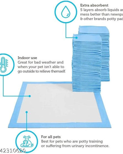 Water Proof Dog Pee Pad for Pet (Multicolor, 60x90 cm) (Pack of 5)
