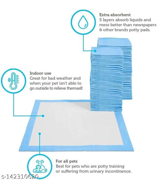 Water Proof Dog Pee Pad for Pet (Multicolor, 60x90 cm) (Pack of 5)