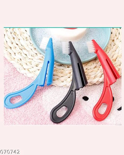 2 In 1 Cleaning Toothbrush for Pet (Multicolor, Pack of 3)