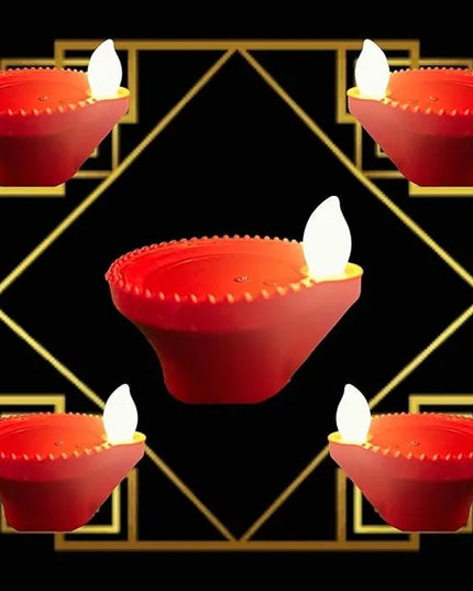 Water Sensor LED Light Diya, Flameless & Smokeless Warm Ambient Eco-Friendly LED Diya Light Candles for Diwali, New Year, Home, Temple Decoration (12, Classic)