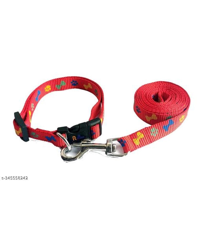 Neck Coller 0.1 inches Belt with 5 Feet Leash for Pet (Multicolor, S) (Set of 1)