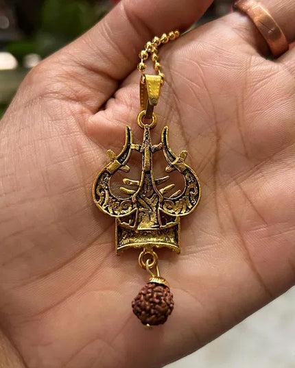 Spiritual Necklace Shiva Trishul damaru Necklace
