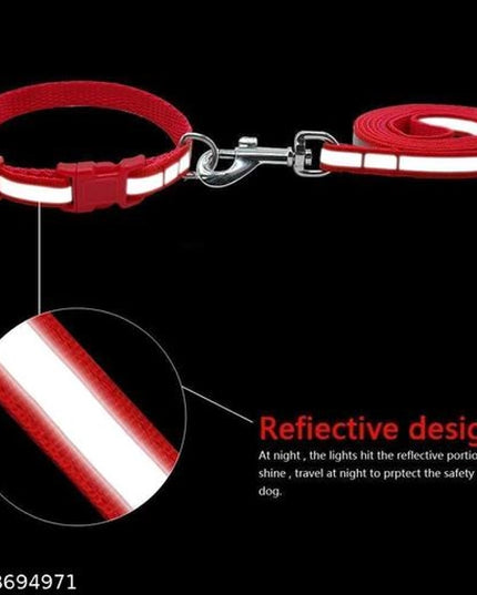 Neck Coller Belt with 5 Feet Leash for Pet (Multicolor, 0.5 inches) (Set of 1)