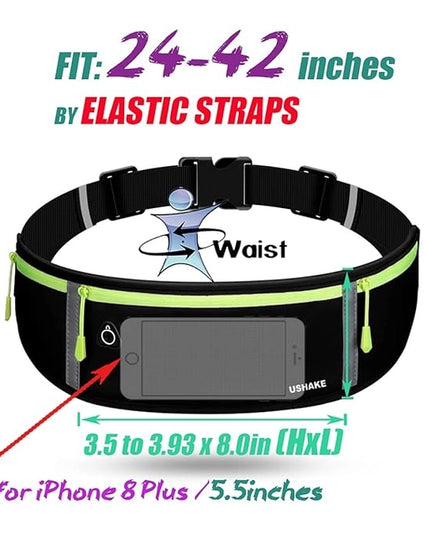 Slim Running Belt, Workout Fanny Pack for Men Women, Exercise Waist Pack for Apple iPhone Holder