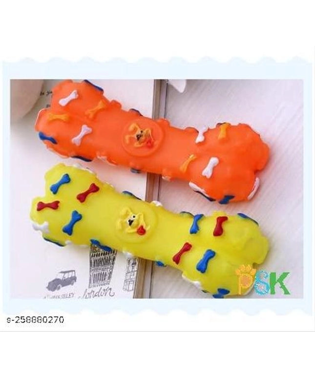 Squeaky Bone Chew Toy for Pet (Multicolor, Pack of 2)