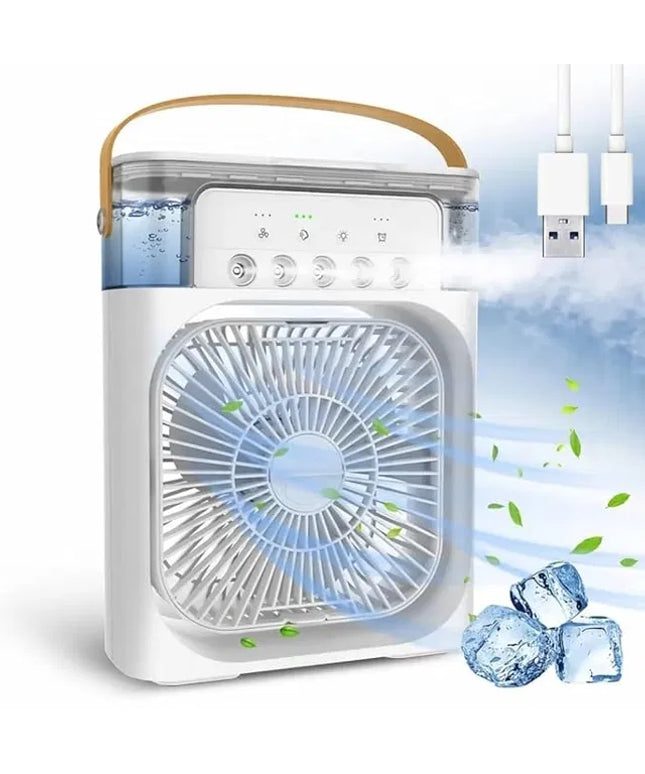 Mini Cooler for Room Cooling Portable Mini Fan Cooler with 7 Colors LED Light, 3 Wind Speeds and 3 Spray Modes for Office, Home, Dorm, Travel (Random Color)