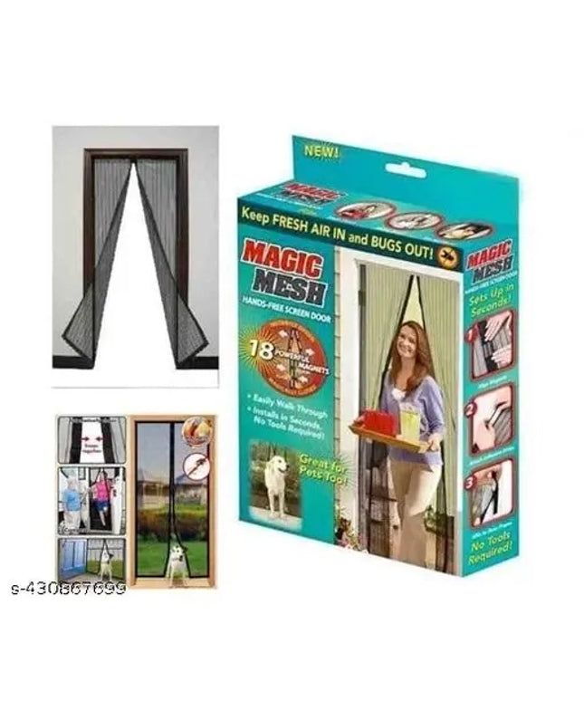 Polyester Magnetic Mosquito Net for Door | Mosquito Curtain for All Door Types & Sizes