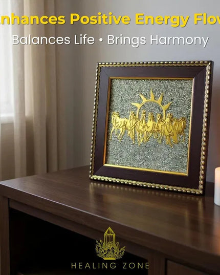 HEALING ZONE 7 Horses on Raw Pyrite Frame