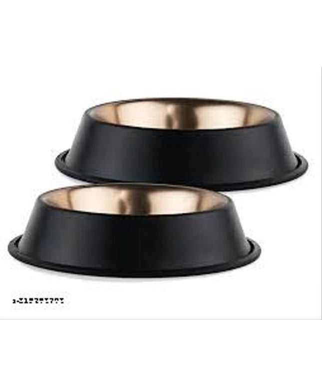 Stainless Steel Feeding Bowl for Pet (Multicolor, 600 ml) (Pack of 2)