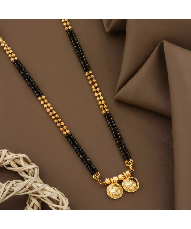 Vatti Mangalsutra Gold With Black Moti Bead