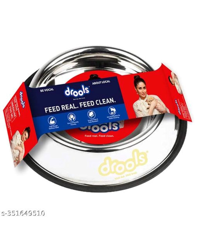 Drools Stainless Steel Feeding Bowl for Pet (Multicolor, 150 ml)