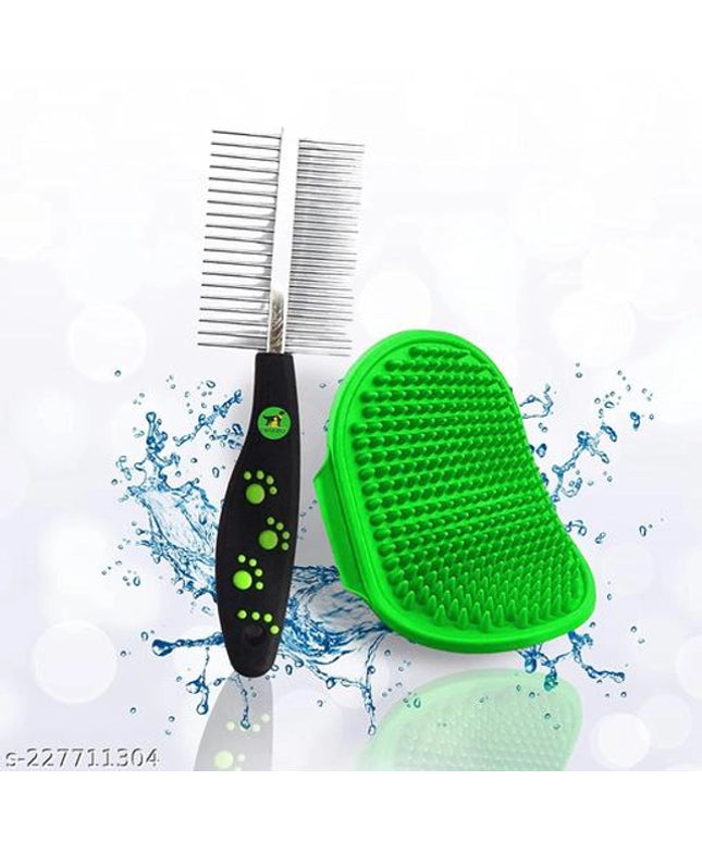 Massage Brush with Head Brush for Pet (Multicolor, Set of 2)