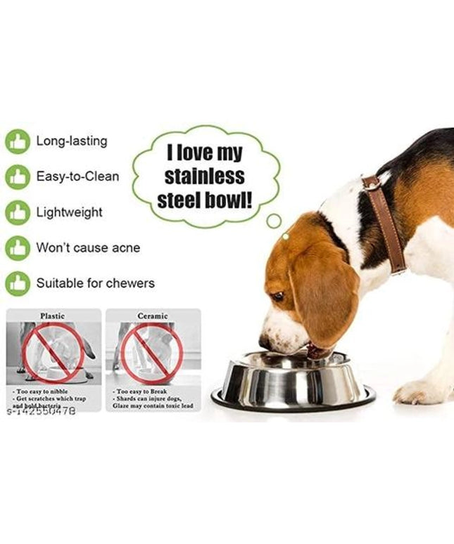 Stainless Steel Feeding Bowls for Pet (Multicolor, 800 ml)