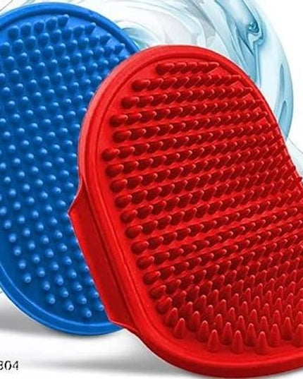 Silicone Massage Bath Glove for Pet (Multicolor, Pack of 2)