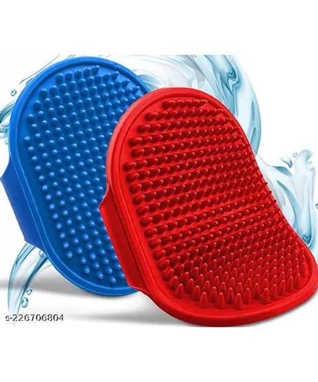 Silicone Massage Bath Glove for Pet (Multicolor, Pack of 2)