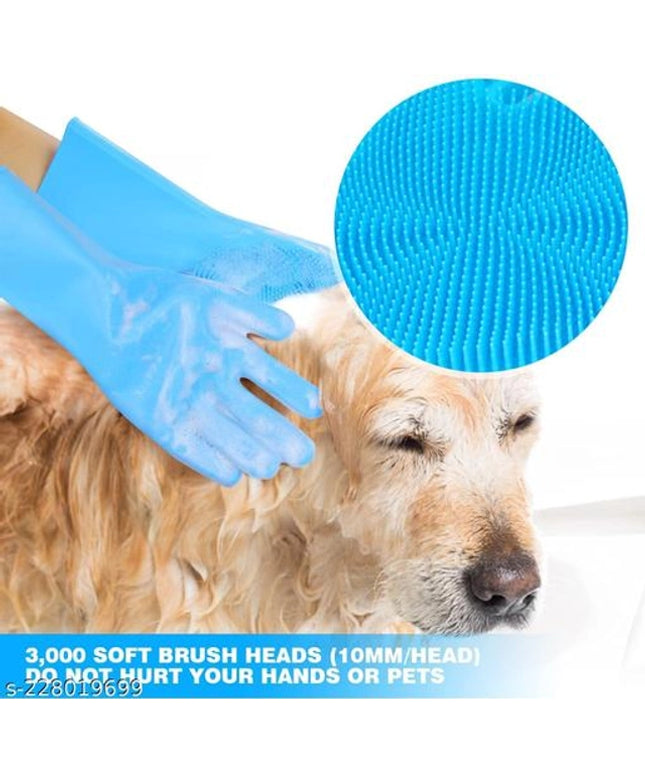 Silicone Cleaning Gloves (Multicolor, Set of 1)
