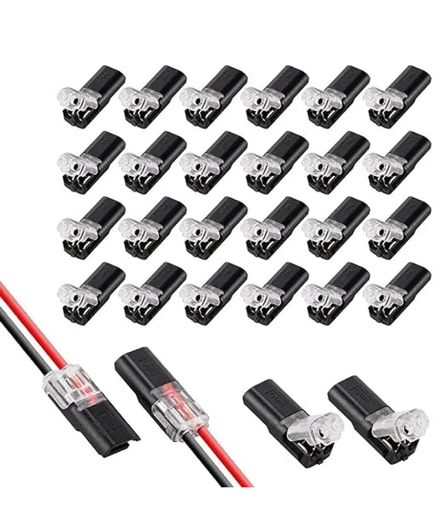 Fast-Fit 2-Pin Double-Wire Plug-in Connectors (Pack of 6)