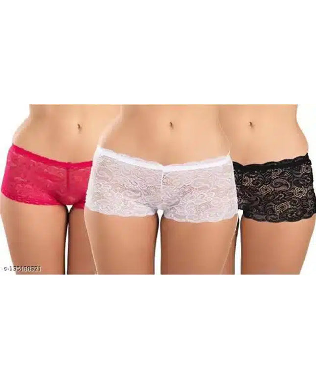 Net Briefs for Women (Multicolor, XXL) (Set of 3)