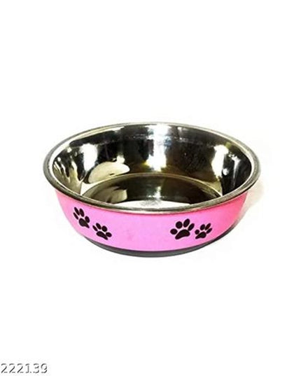 Stainless Steel Large Feeding Bowl for Pet (Multicolor)