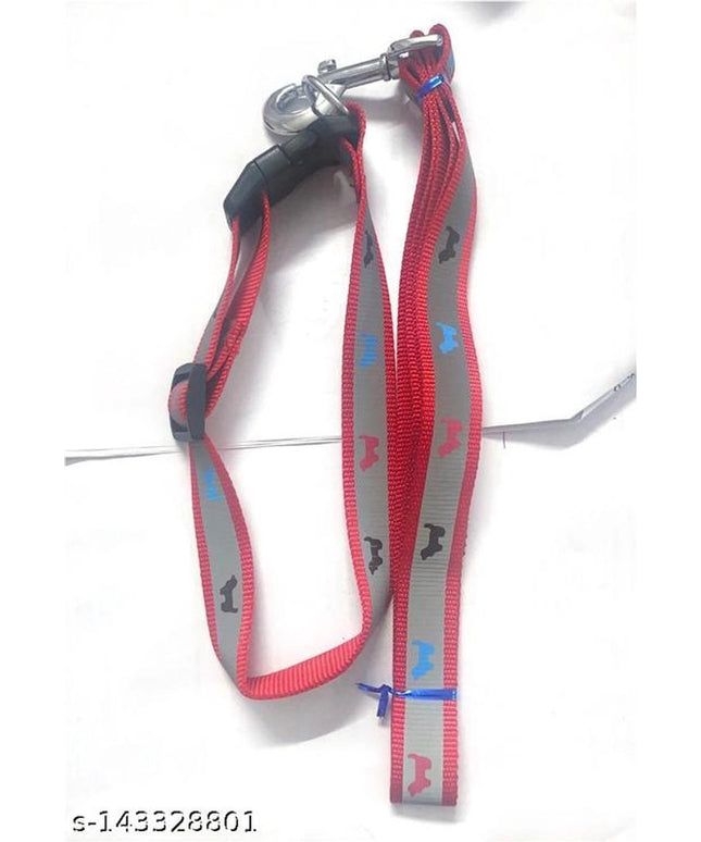 ABS Plastic Coller Belt with 5 Feet Leash for Pet (Multicolor, 1.25 inches) (Set of 1)