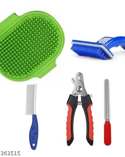 Grooming Kit for Pet (Multicolor, Set of 5)
